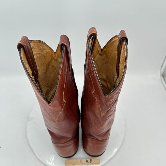 Tony Lama 5084 Men Size 8D Brown Marble Leather Pull On Western Cowboy Boot main image 5